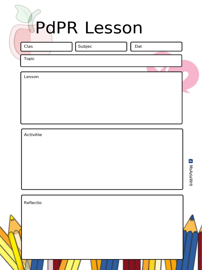 PdPR Lesson Plan Overview and Reflection | PDF