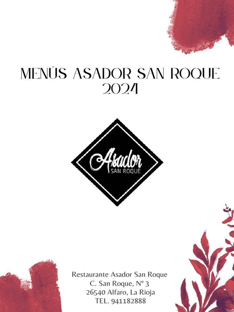 Menú del Asador San Roque 2024 | PDF | Comida y bebida | Cocina