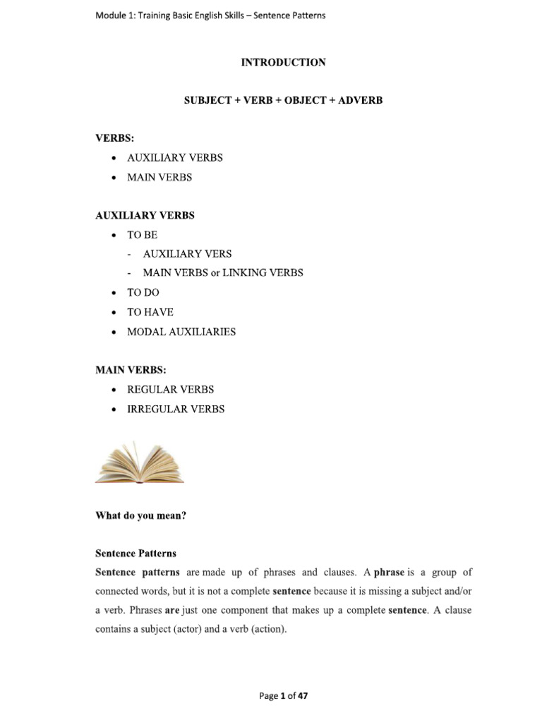 Modul Basic English Language - S-V-O-Adv. | PDF