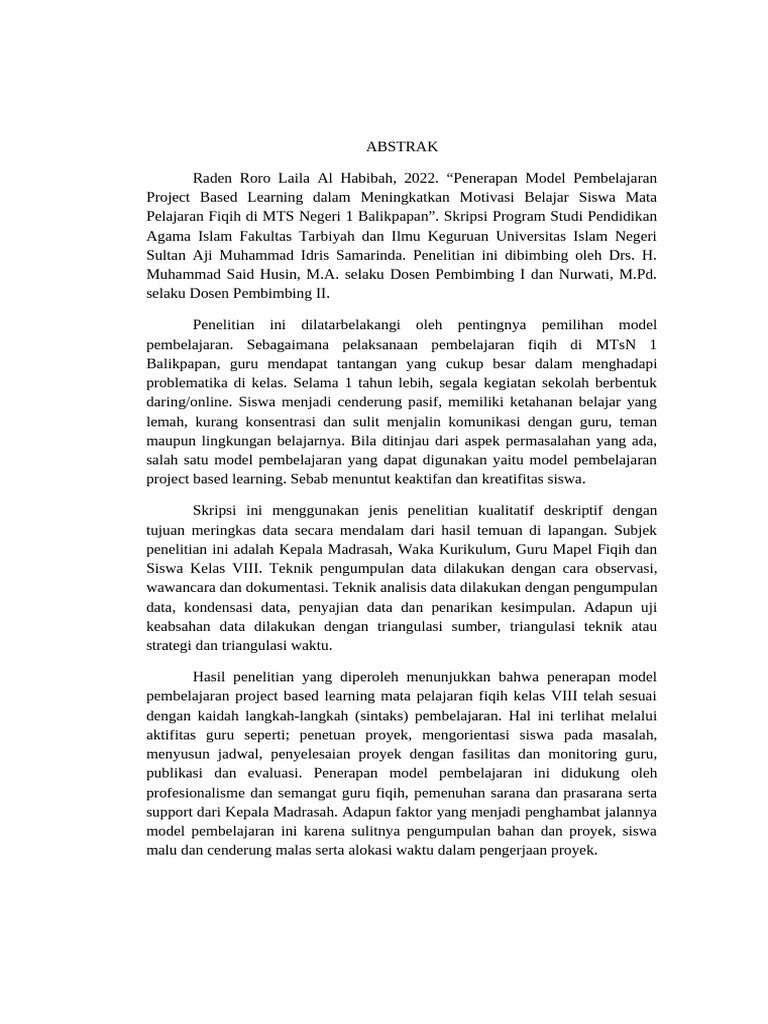 Raden Roro Laila Al Habibah | PDF