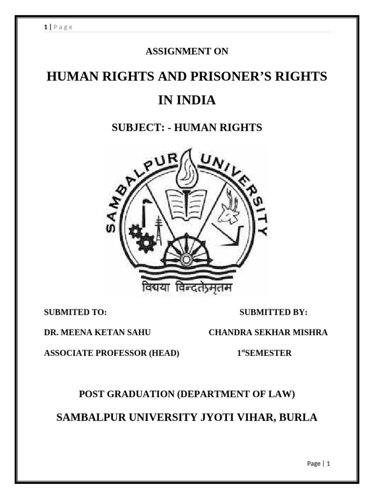 Prisoners' Rights and Human Dignity in India | PDF | Human Rights | Arrest