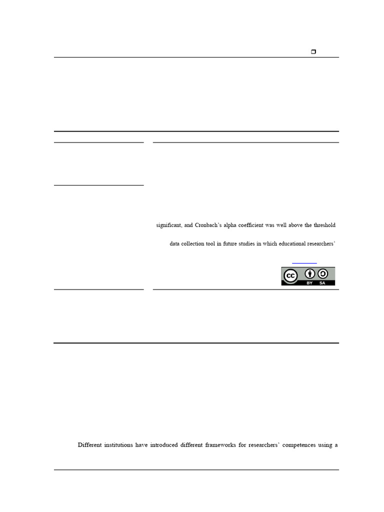 Development and Validation of A Competence Model For Educational ...