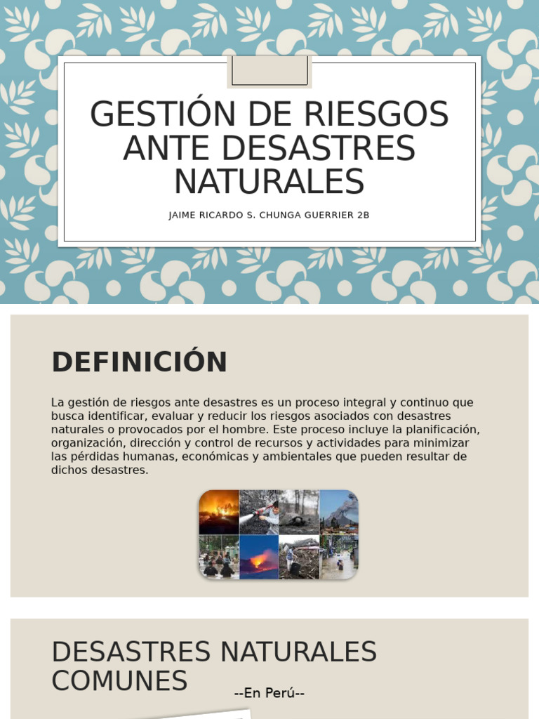 Gestión de Riesgos de Desastres Naturales | PDF | Riesgo | Entorno natural