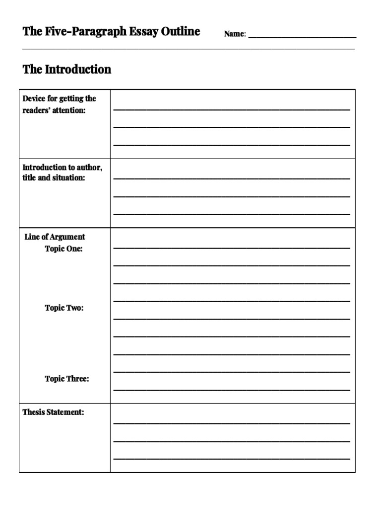 Five-Paragraph Essay Outline Guide | PDF | Essays