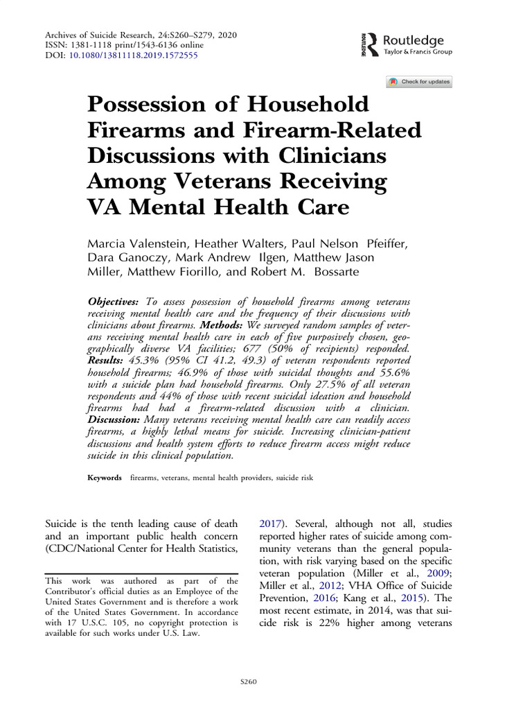 EBSCO FullText 2024 11 24 | PDF | Veterans Health Administration | Suicide