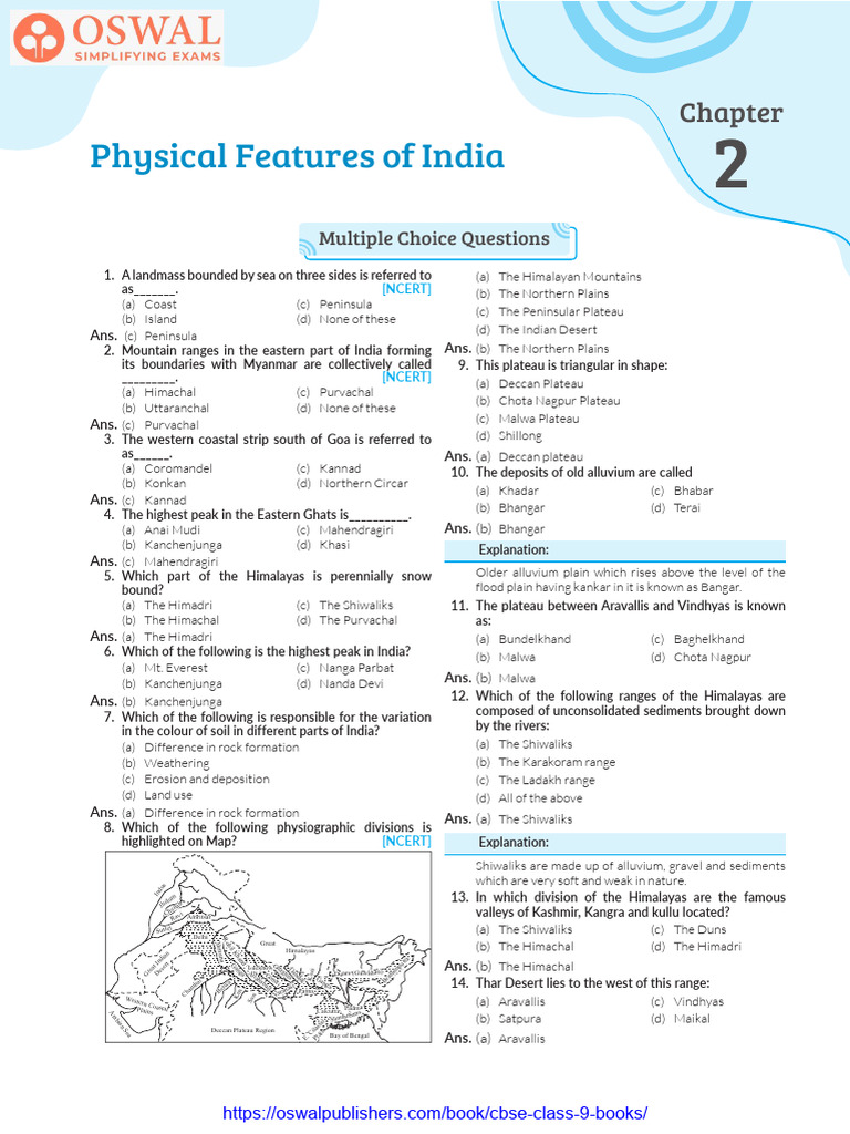 NCERT Solutions for Class 9 Geography Chapter 2 Physical Features of ...
