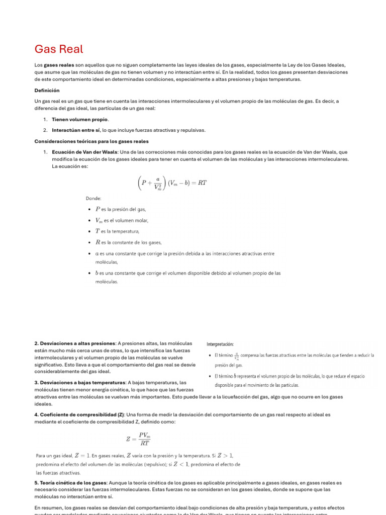 Gas Real1 | PDF | Gases | Fases de la materia