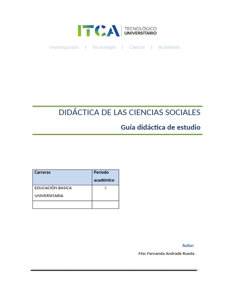 Didáctica de Ciencias Sociales en Educación | PDF | Enseñando | Pedagogía