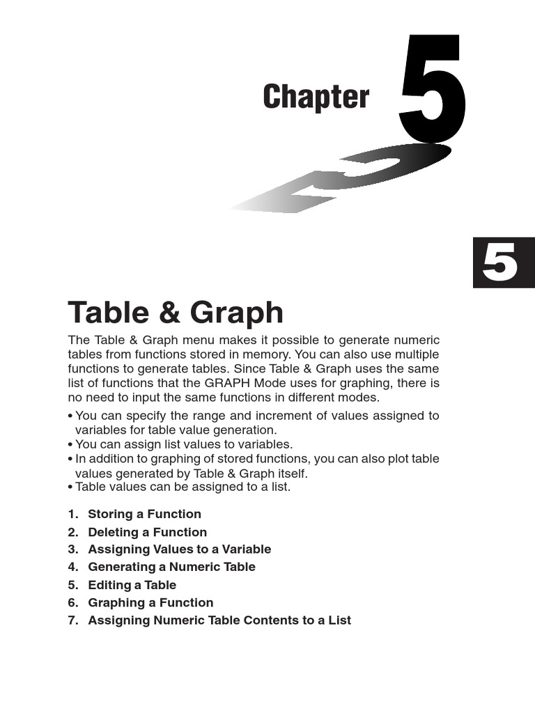 Generate Numeric Tables & Graphs | PDF | Function (Mathematics) | Menu ...