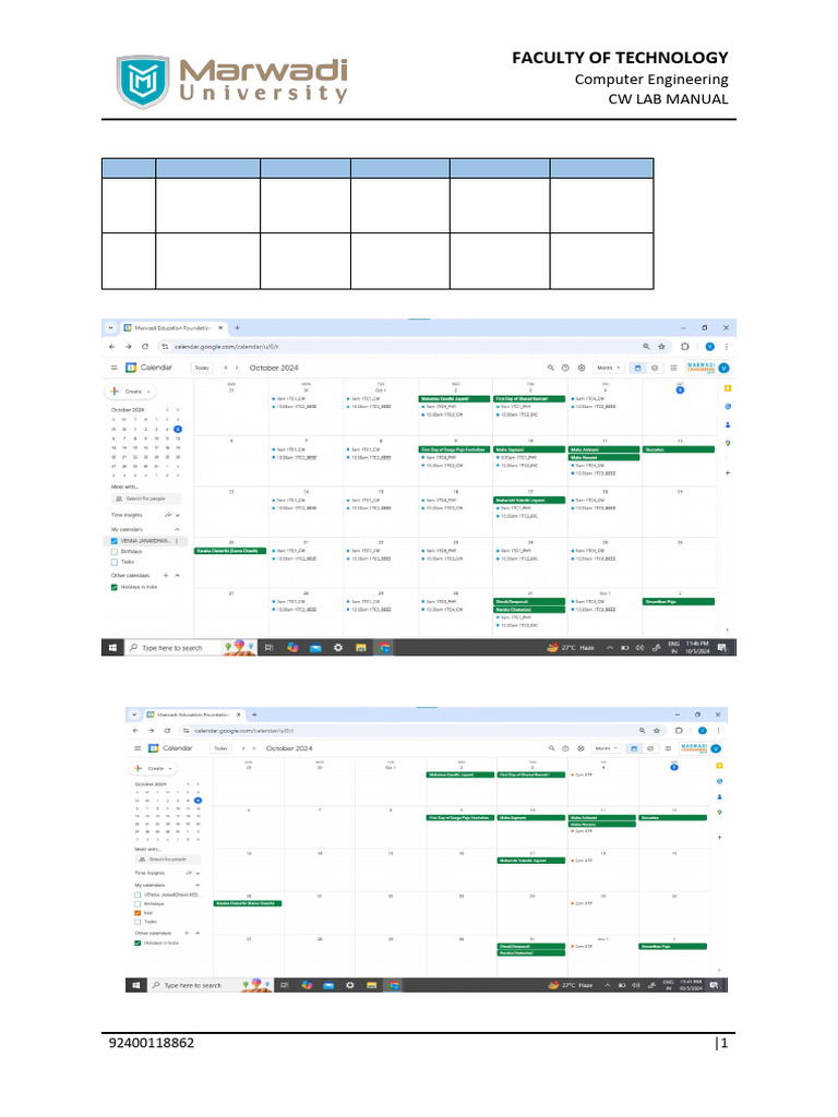 LabManualFormat CW | PDF