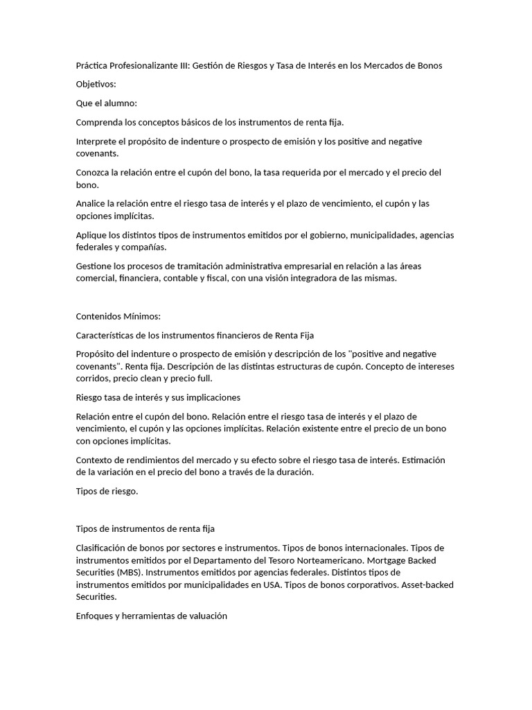 Gestión de Riesgos en Bonos y Renta Fija | PDF | Renta Fija | Sector ...