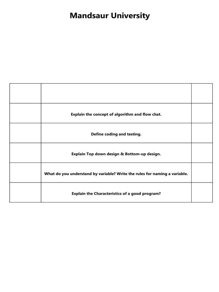 BCA Programming Fundamentals Exam Guide | PDF