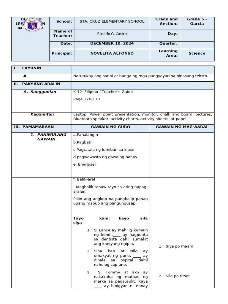 SLP - Science 5 | PDF