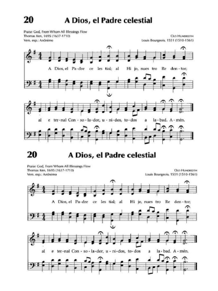 A Dios El Padre Celestial Partitura | PDF