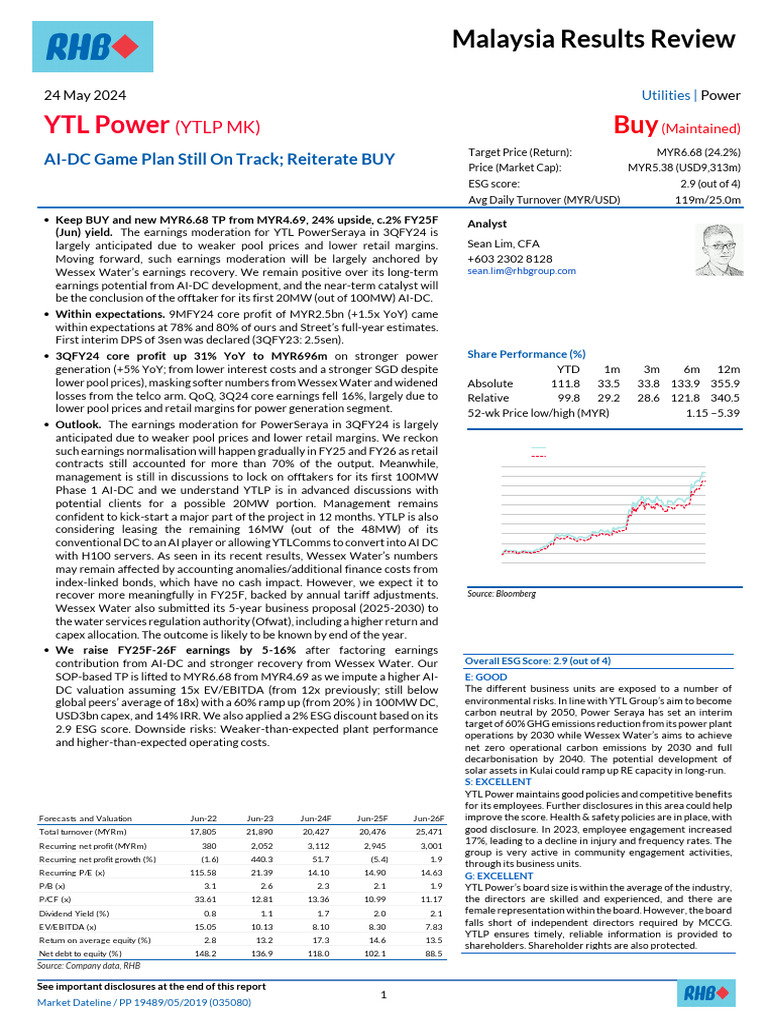 Analyst Report RHB May 2024 | PDF | Damages | Climate Change Mitigation