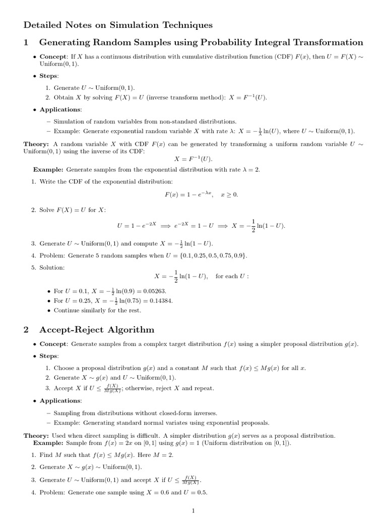 Simulation Techniques for Random Sampling | PDF | Bootstrapping ...