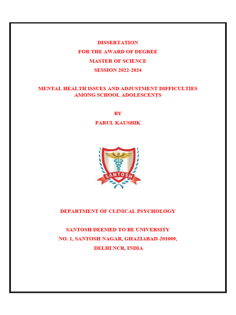 Adolescent Mental Health Issues | PDF | Adolescence | Mental Health