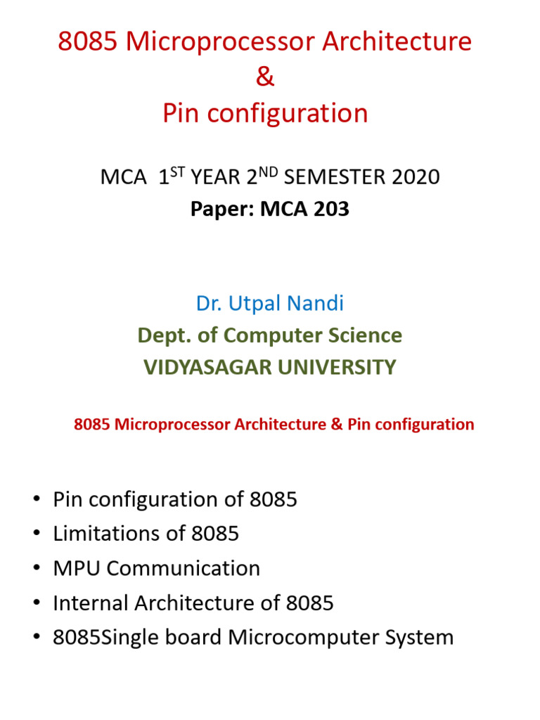 8085 MP Architecture | PDF | Computer Engineering | Computing