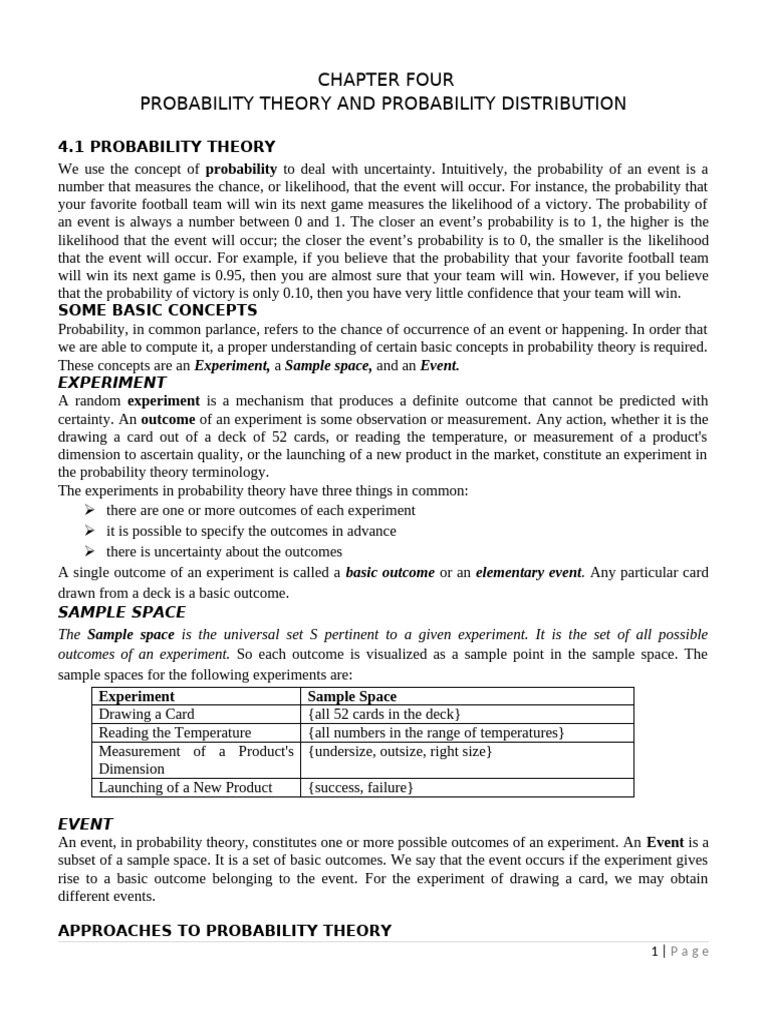 Statistics chapter 4 (1) | PDF | Probability Distribution | Random Variable