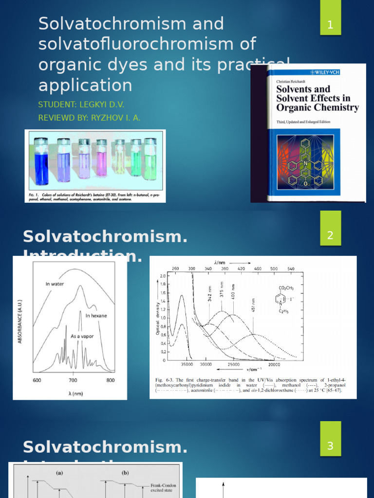 Solvatochromism and Its Applications | PDF | Solvent | Chemical Polarity