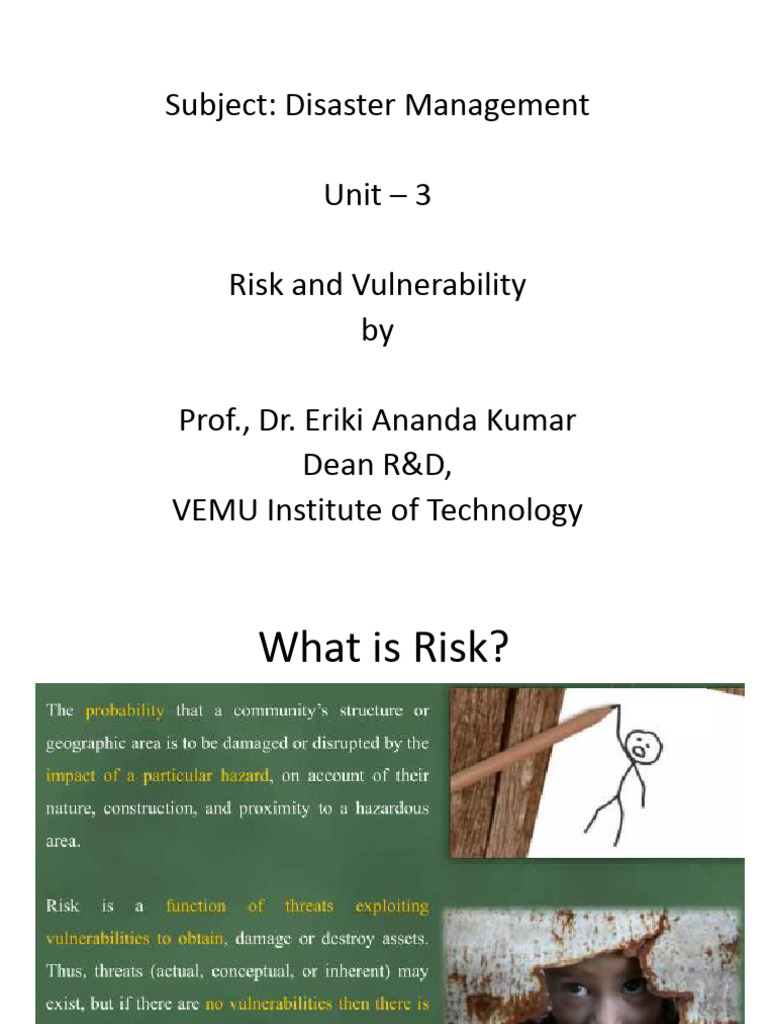 Understanding Risk in Disaster Management | PDF
