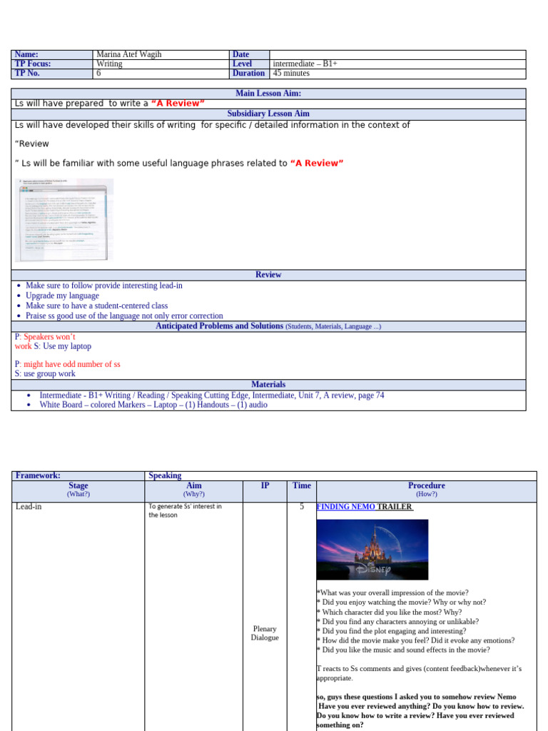 Finished Writing Lesson Plan | PDF | Cognitive Science | Learning