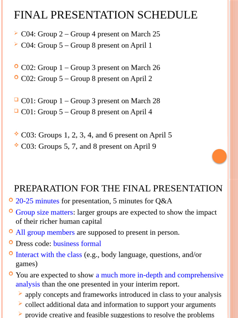 About The Final Presentation | PDF
