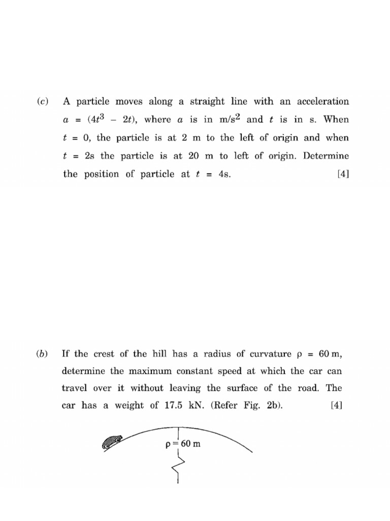Unit - 4 PYQ Kinematics of Particle | PDF