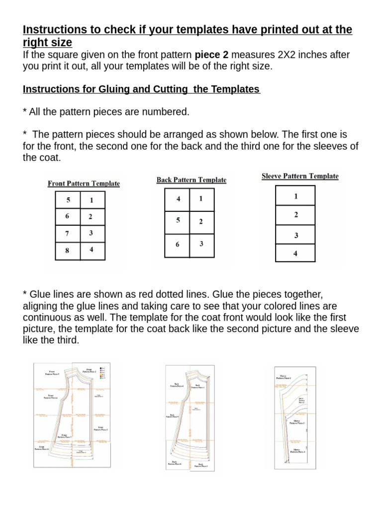 Check Template Size for Sewing Patterns | PDF
