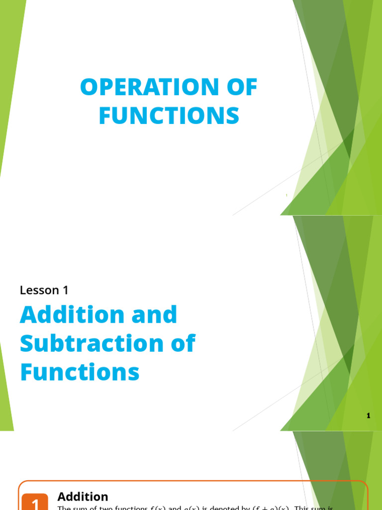 2 Operation of Functions | PDF | Subtraction | Elementary Mathematics