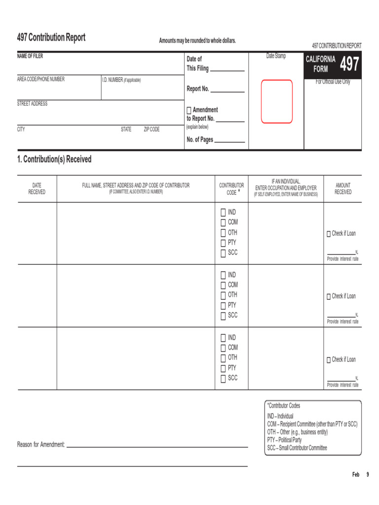 California 497 Contribution Report | PDF