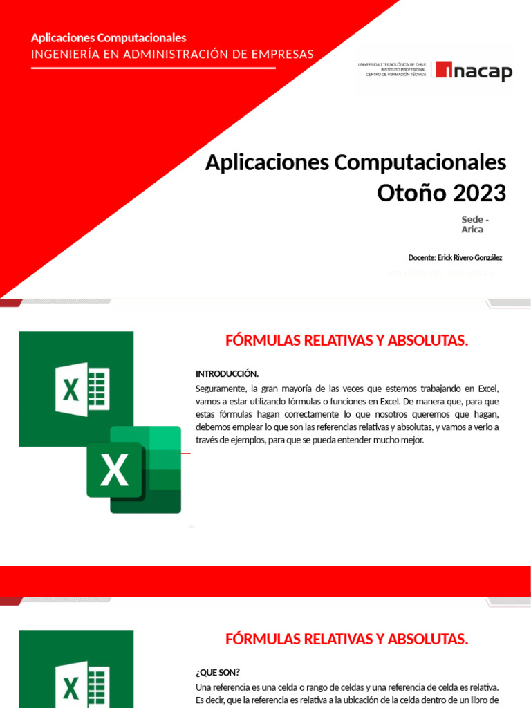 Ac-Clase 003-Ppt-Formulas Relativas | PDF | Microsoft Excel | Hoja de ...