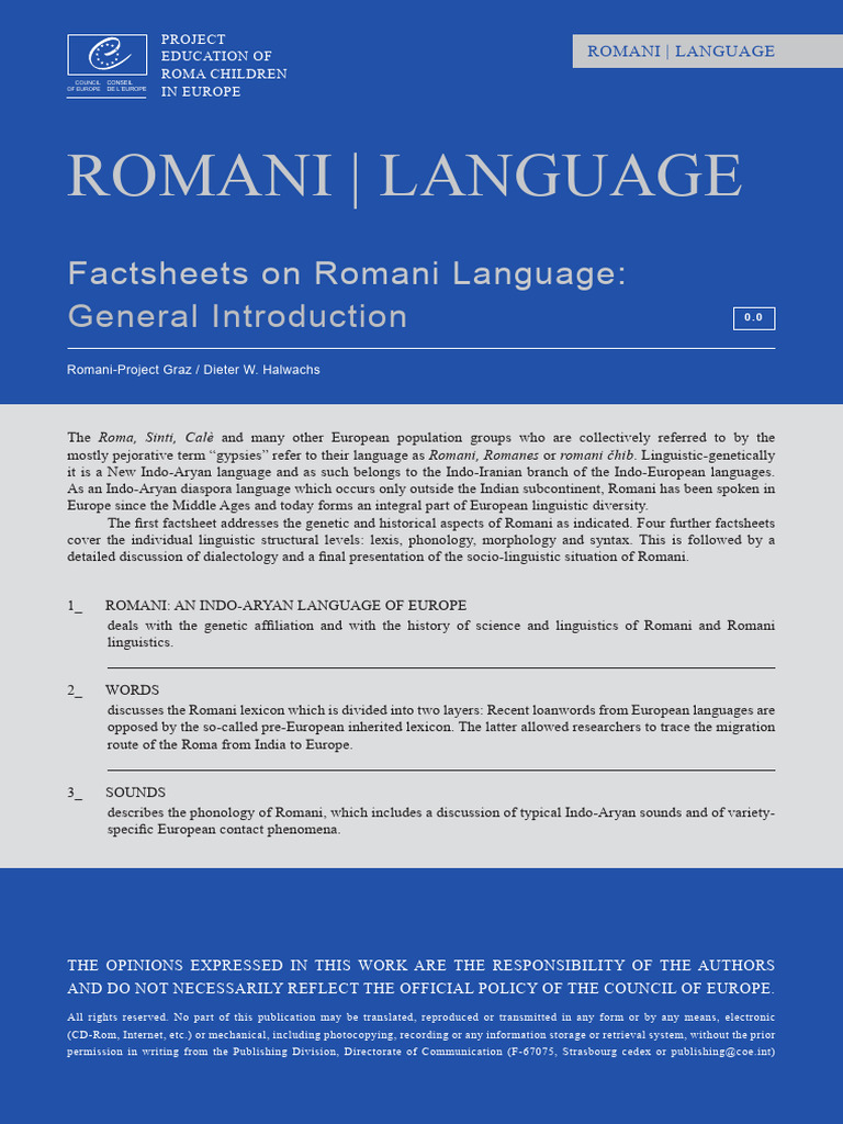 Roma History Factsheets - ENG | PDF | Romani People | Linguistics