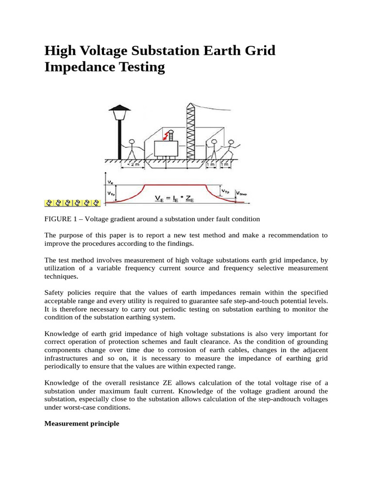 Earth Grid Impedance Testing Methods | PDF | Electrical Substation ...