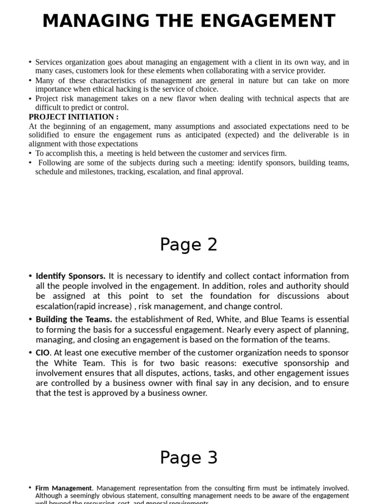 Managing The Engagement | PDF | Cognition