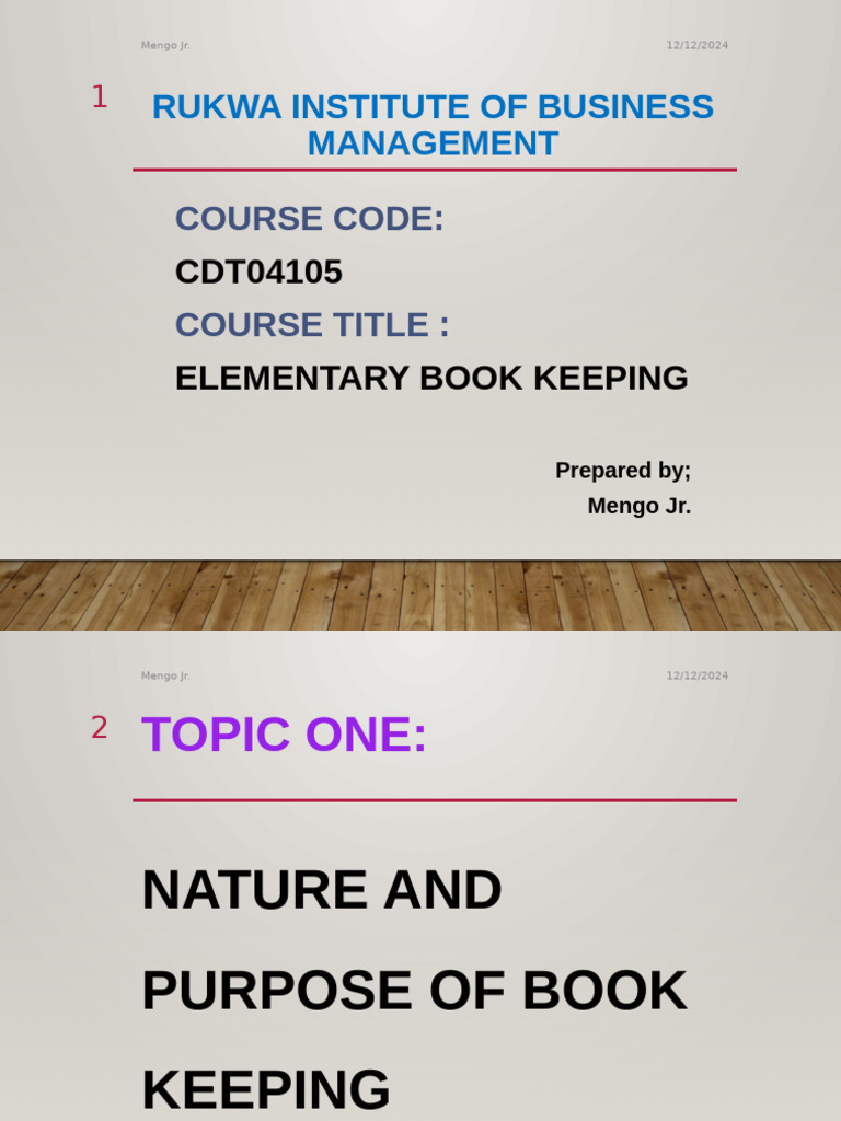 Elementary Book Keeping Level 4-1 | PDF | Bookkeeping | Debits And Credits