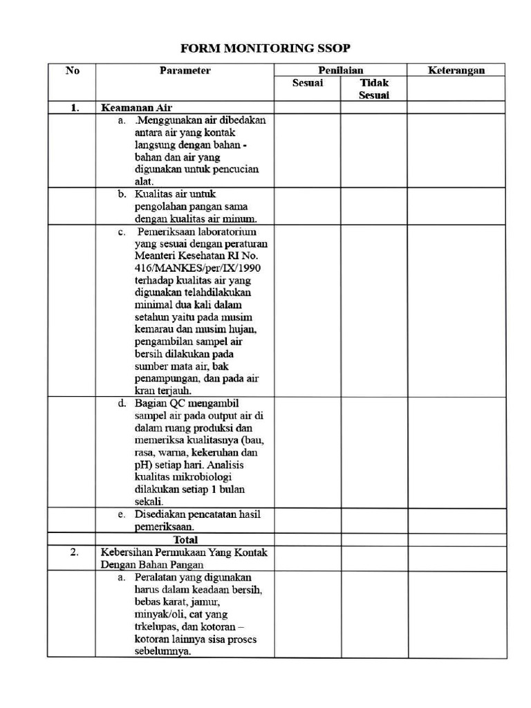 Borang Ssop | PDF