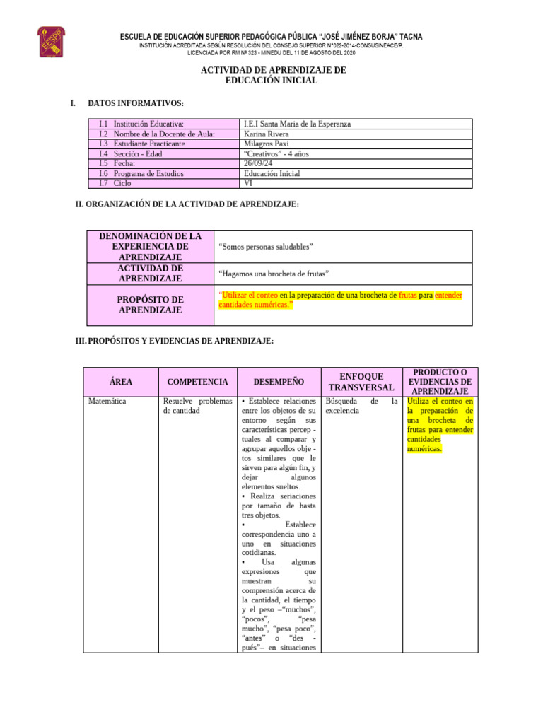 Actividad de Aprendizaje Completo | PDF | Educación de la primera ...