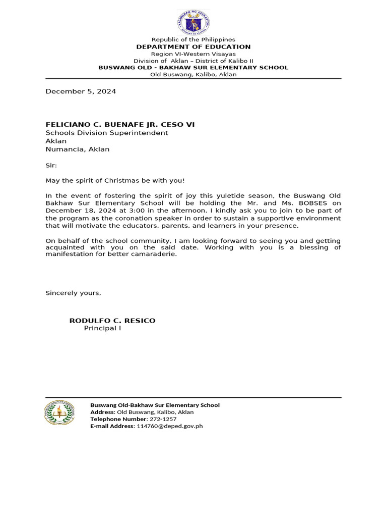 Christmas Parrty Letter | PDF