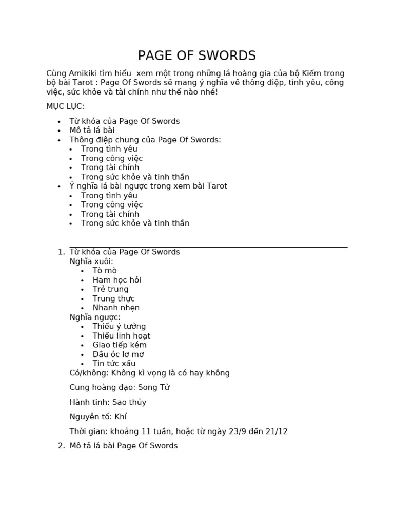 Page of Swords | PDF