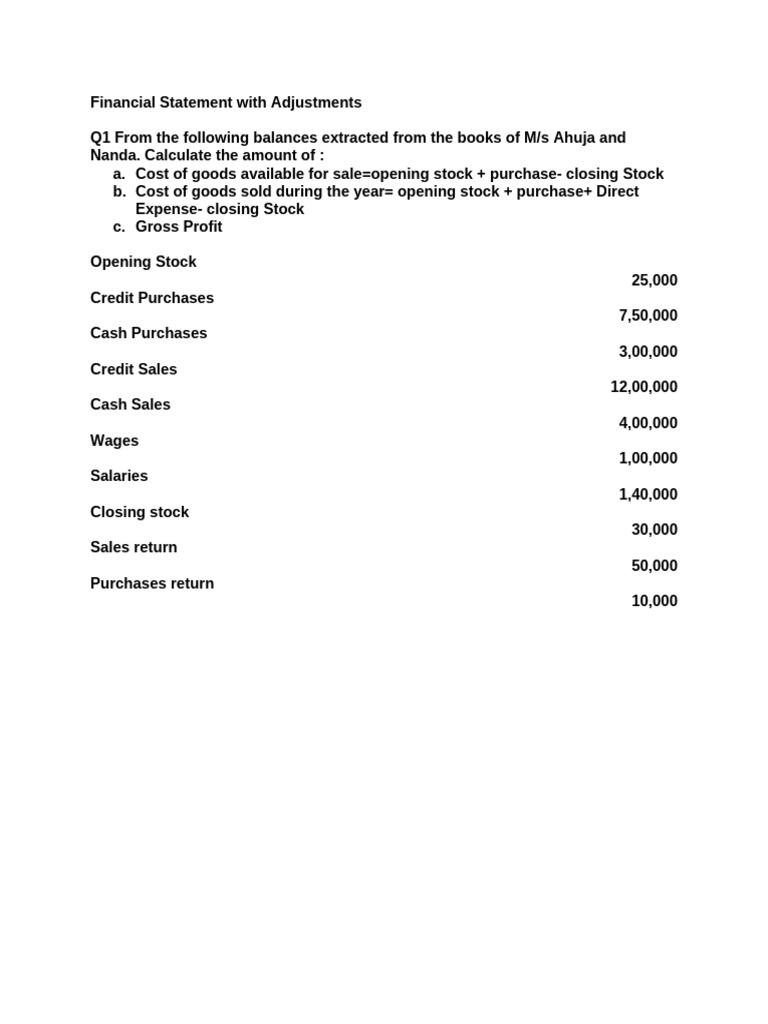Financial Statement With Adjustments | PDF | Debits And Credits | Business