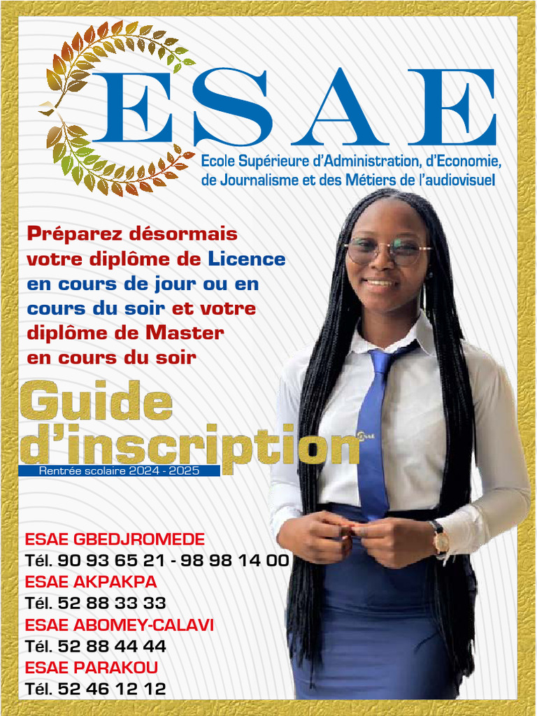 Inscription Licence et Master ESAE 2024-2025 | PDF | Audit | Business