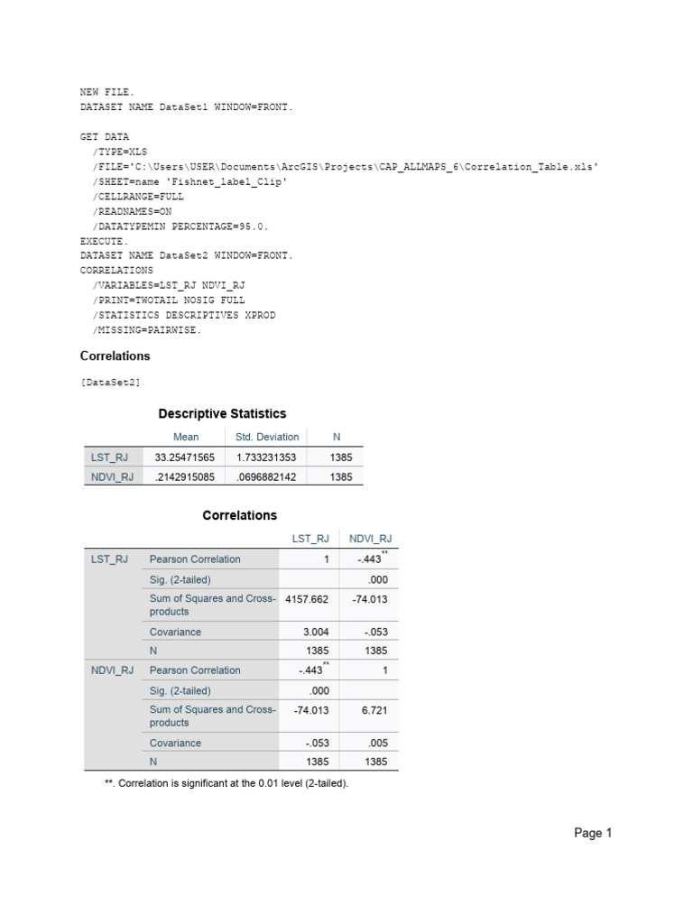 Correlation Analysis Of Environmental Data Pdf Mode Statistics