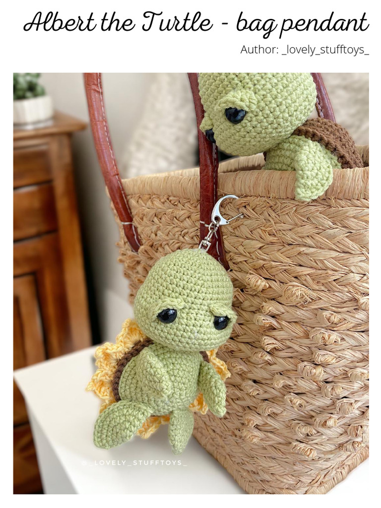 Crochet Albert the Turtle Pendant Pattern | PDF | Crochet | Woven Fabrics