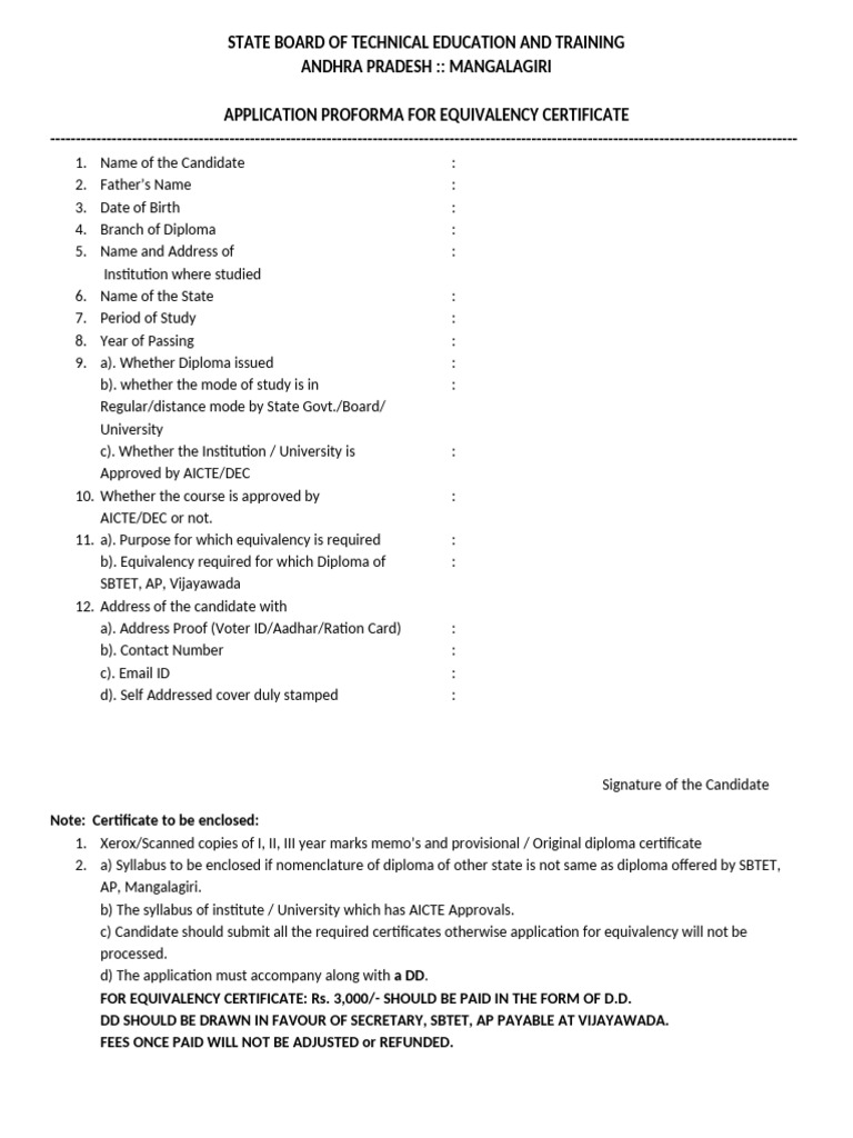 Equivalency Certificate Application Guide | PDF | Government