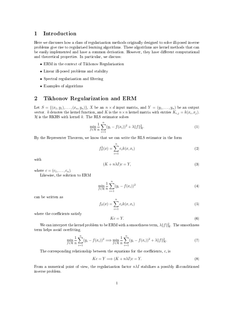 Tikhonov Regularization Overview | PDF | Principal Component Analysis ...