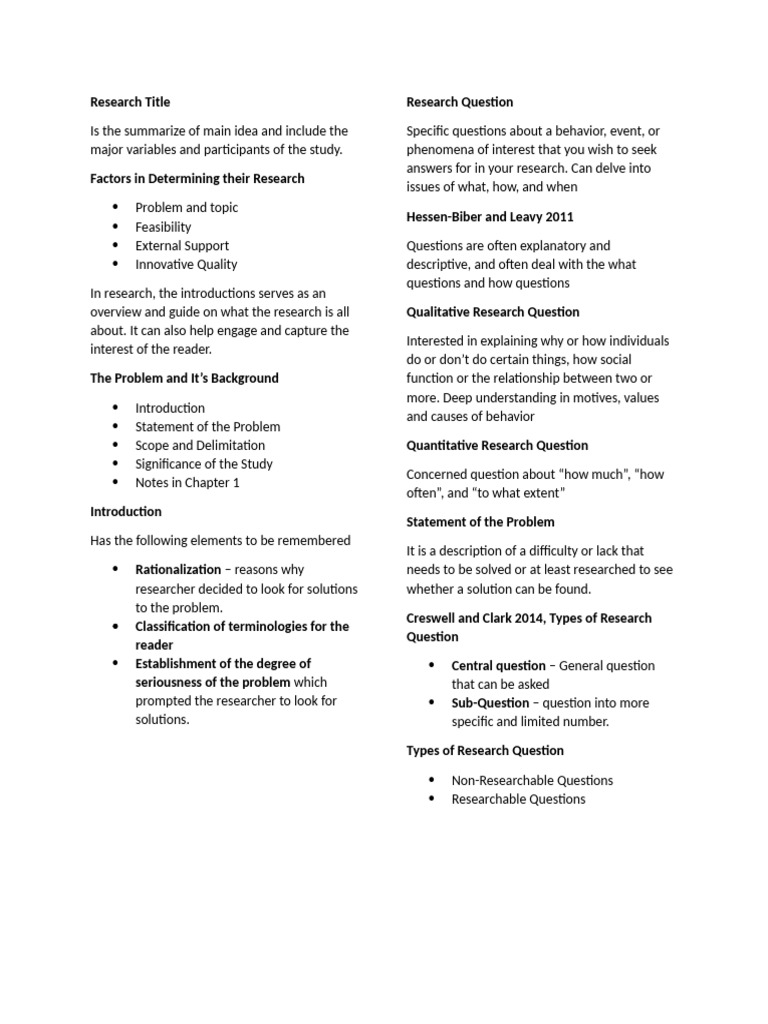 Research Study Overview and Variables | PDF | Scope (Computer Science ...