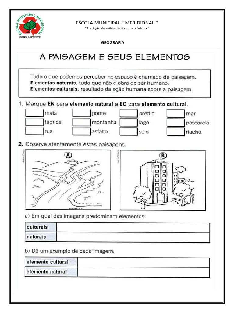 Geografia A Paisagem e Seus Elementos | PDF