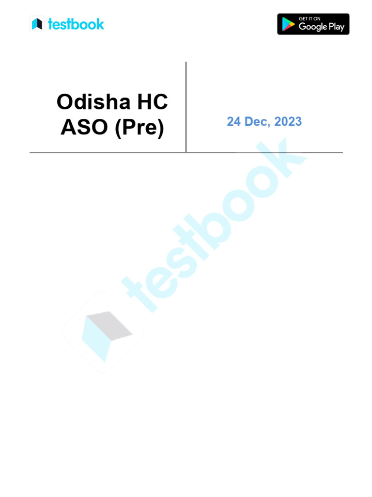Odisha High Court ASO 2023 Question Paper | PDF | Adverb | Part Of Speech