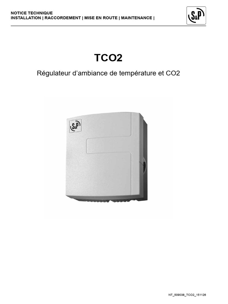 Régulateur TCO2 : Installation et Maintenance | PDF | Déchets ...